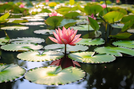 绽放的美丽莲花花朵背景图片