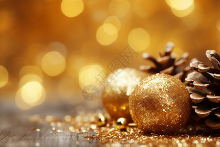 金色闪耀的圣诞背景图片