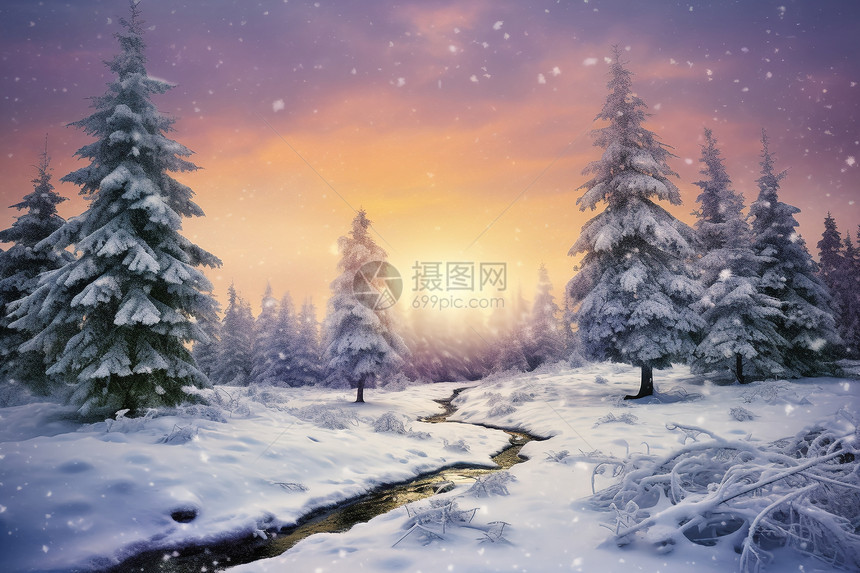 冬日奇幻之景图片