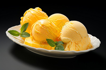 芒果冰淇淋美食图片