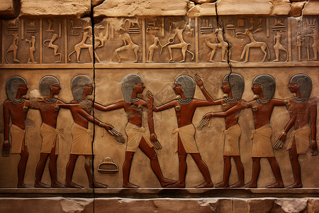 埃及壁画素材壁画中持剑男子背景