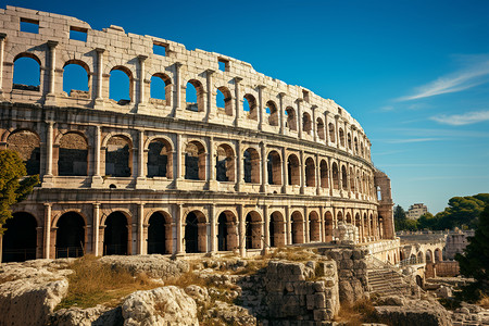 罗马万神殿古文明遗迹庞大的建筑背景