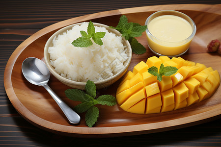 泰式芒果糯米饭图片