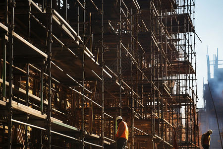 建筑工地的工人背景图片