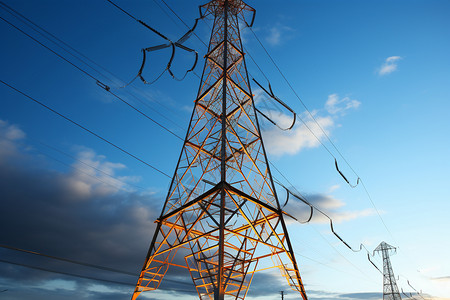 一座高压电塔高清图片