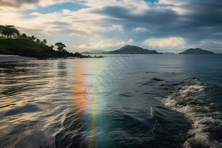 彩虹与海洋的交汇图片
