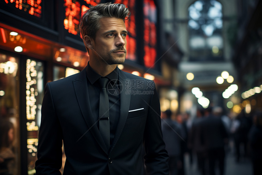 金融街上的绅士图片