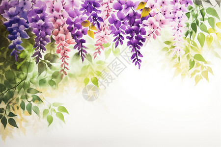 手绘花卉植物的艺术背景图片