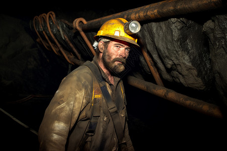 挖矿的工人背景图片