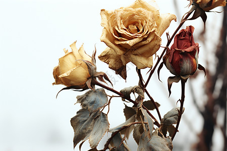 消逝美丽的玫瑰花朵背景