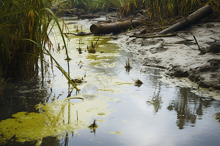 湿地之美污水污泥高清图片