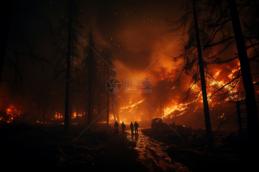 恐怖的大火蔓延森林图片