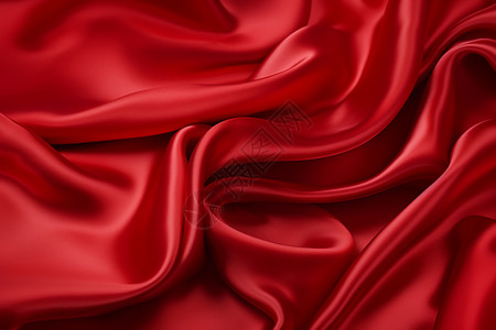 红丝绸的柔软波纹图片