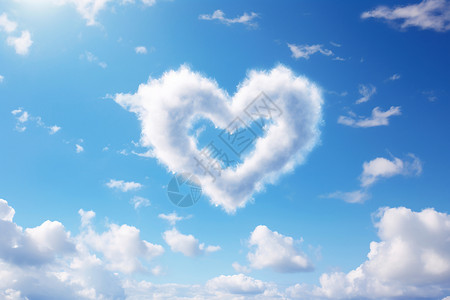浪漫的心形云朵图片