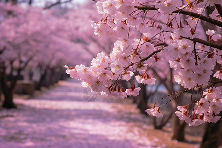 樱花花路背景