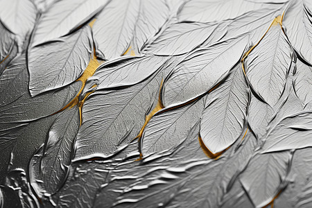 银色金属植物脉络图片
