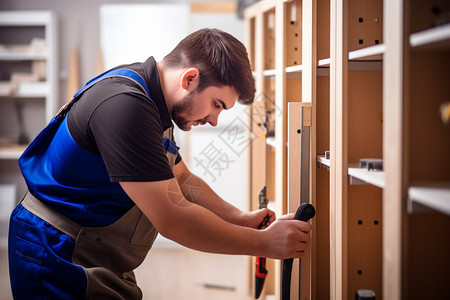 正在安装正在组装家具的工人背景