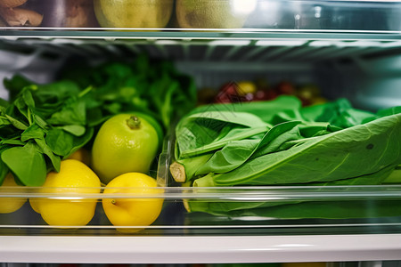 冰箱冷藏的蔬果图片