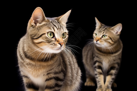 黑暗里的两只猫背景图片