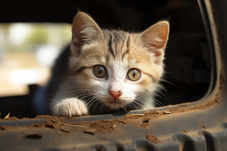 猫窝里的小奶猫高清图片