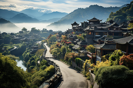 江西萍乡的乡村风景背景