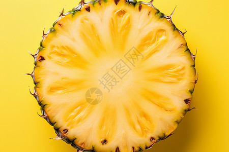 黄色圆形的菠萝图片