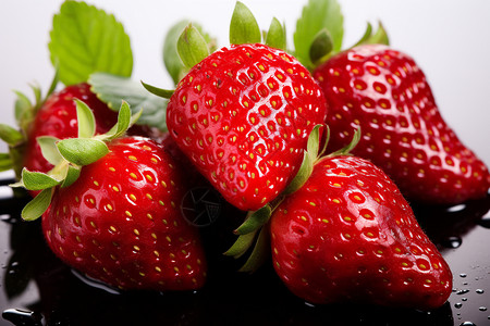 满桌的草莓背景图片