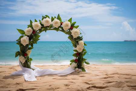 海边婚礼花园背景图片