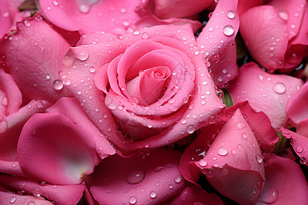 粉玫瑰花束花海中的粉玫瑰背景