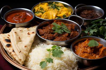 美味多样的印度料理高清图片
