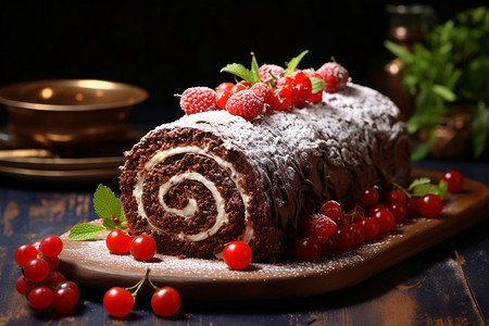 瑞士巧克力蛋糕卷图片