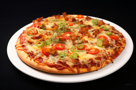 盘子里的披萨高清图片