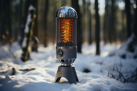 森林中霸王龙冰雪中的小暖炉设计图片