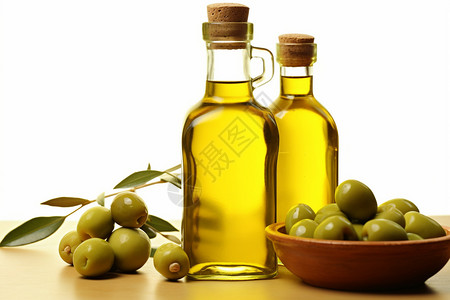 两瓶橄榄油背景