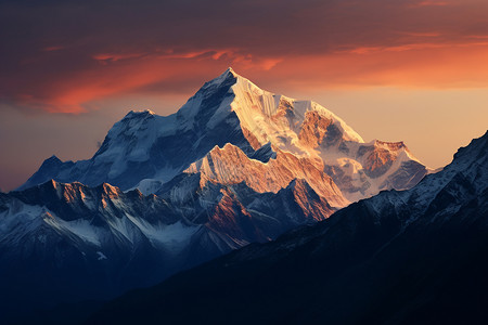 壮丽山脉风景背景图片