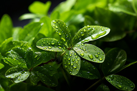 清新绿意植物背景图片