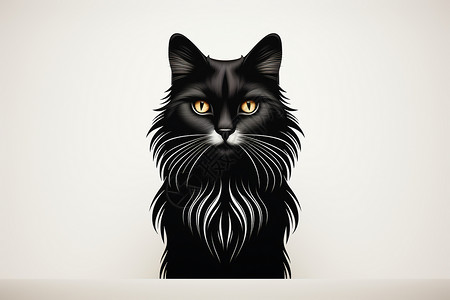 黑夜中的神秘黑猫背景图片