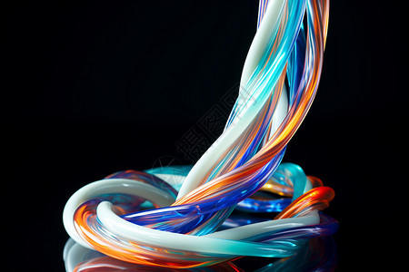 五彩斑斓的高速网络光纤网线图片
