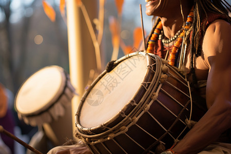 传统民族文化的打击乐器背景图片