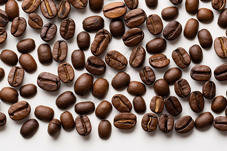 新鲜晾晒的咖啡豆背景图片