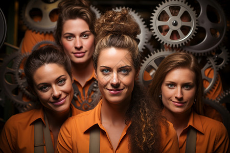 专业的机械生产女工人图片