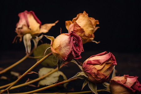 死亡凋落的玫瑰花朵图片