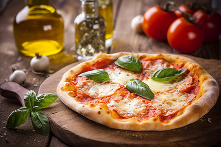 餐盘上的意大利披萨图片