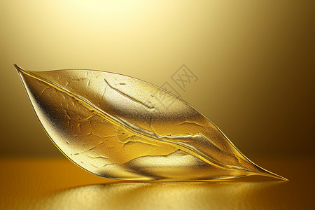 金属质感的黄金叶子图片