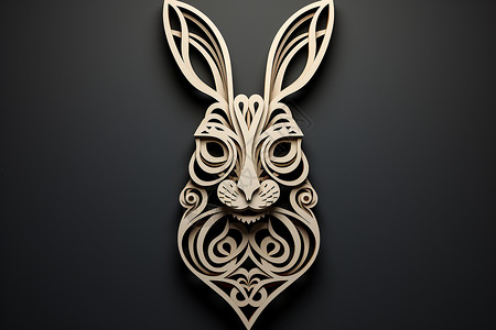 简约线性的兔子创意插图背景图片
