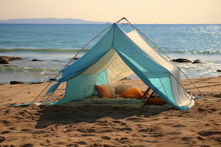 沙滩上的帐篷背景图片