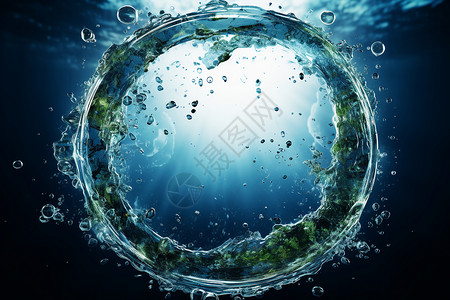 水中环境的抽象幻觉背景图片