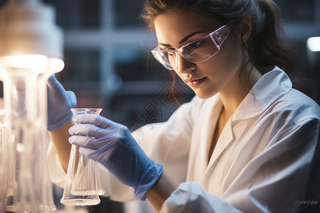 实验室药物研究中的女科学家图片