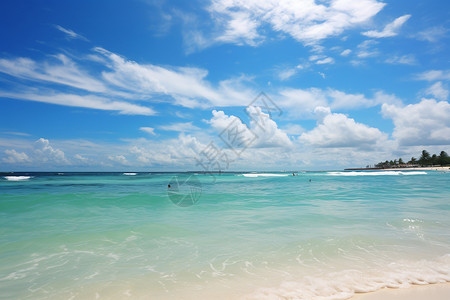 夏日海滩的美丽景色图片