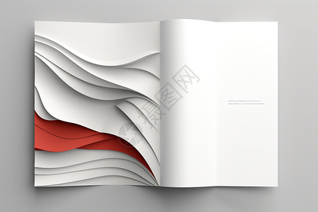 书籍装帧封面设计红白手册在灰色背景上背景